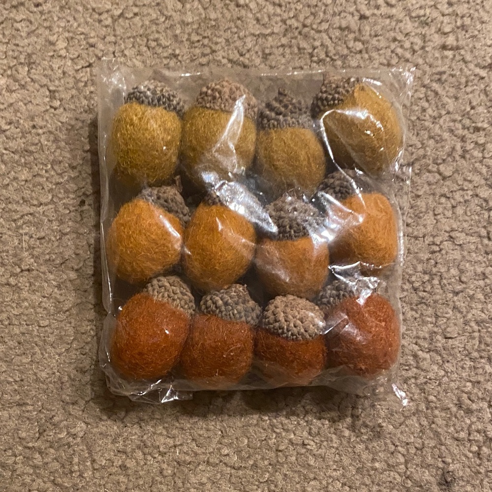 Creative CoOp Felt Acorn Decor Set